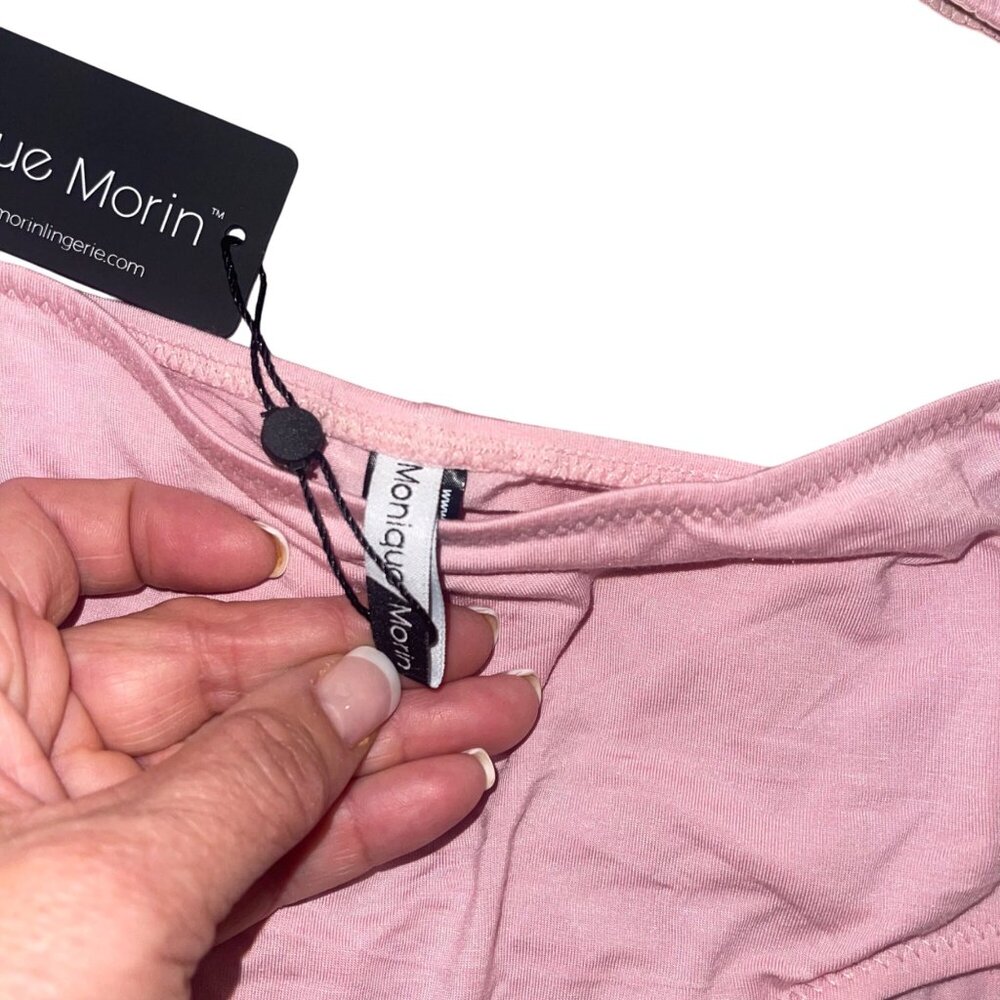 Monique Morin Pink Bralette Panty Set Size XL Modal Back Cut-out Design New - Picture 6 of 12